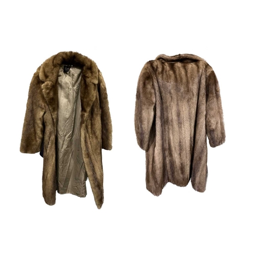 758 - A Marshall's of Wimslow ladies three quarter length fur coat, size 14-16 (estimate)