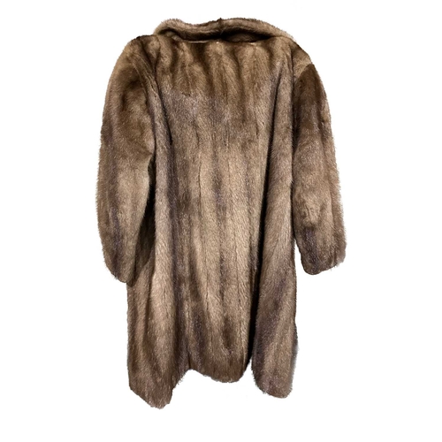 758 - A Marshall's of Wimslow ladies three quarter length fur coat, size 14-16 (estimate)