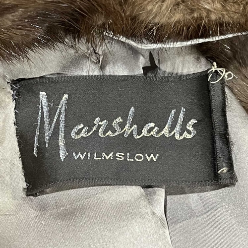 758 - A Marshall's of Wimslow ladies three quarter length fur coat, size 14-16 (estimate)