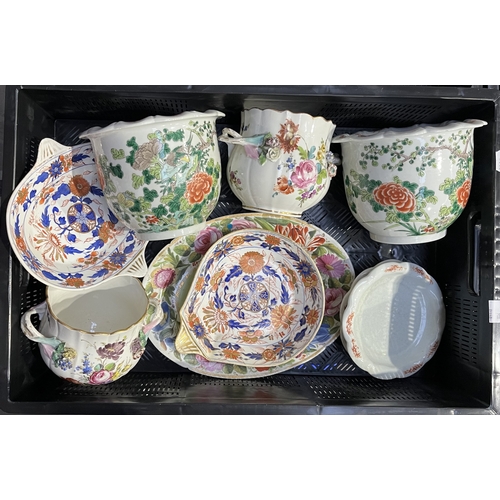 22 - A Collection of 19th century English and Continental ceramics, including a pair of floral painted tw... 