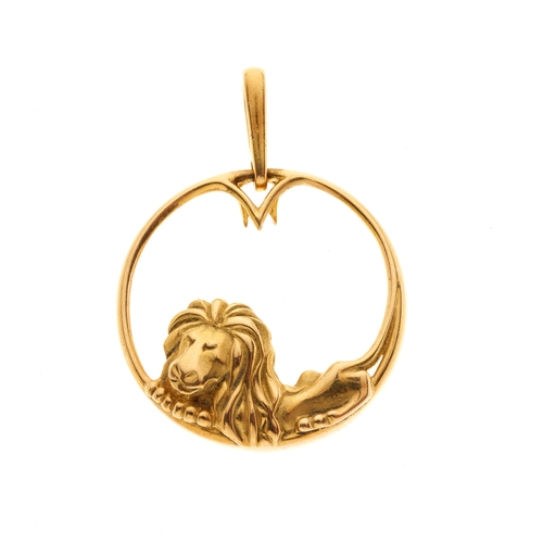 139 - Gubelin, an 18ct gold lion pendant, signed Gubelin, stamped 750, length 4.1cm, 8.5g