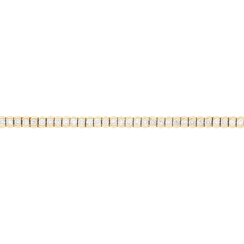 151 - Boodles, an 18ct gold brilliant-cut diamond line bracelet, with partially concealed push-piece clasp... 