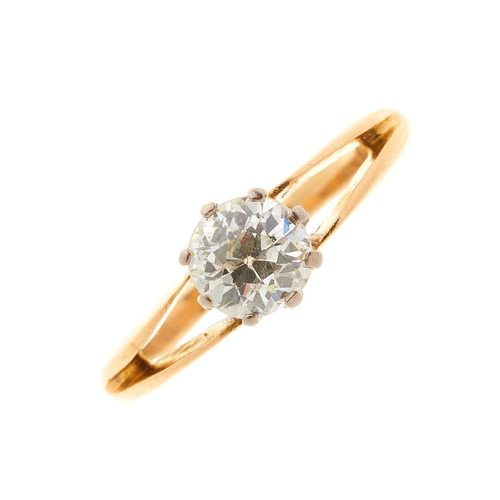 98 - An early 20th century 18ct gold old-cut diamond single-stone ring, diamond estimated weight 0.75ct, ... 