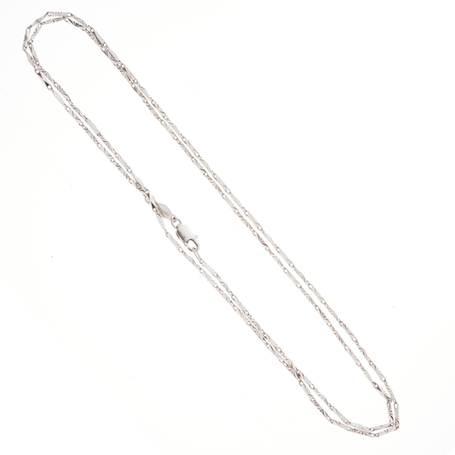 109 - A platinum fancy-link necklace, with lobster clasp terminal, stamped Pt950, length 57.3cm, 8.6g