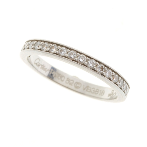 141 - Cartier, a platinum brilliant-cut diamond 1895 half eternity ring, signed Cartier, serial VB3818, to... 