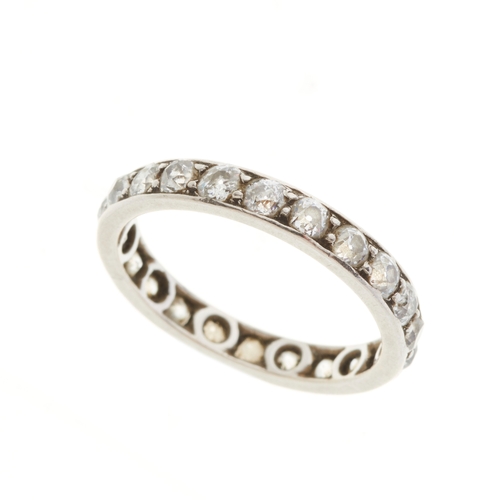 191 - An early 20th century old-cut diamond full eternity ring, estimated total diamond weight 1.10ct, H-J... 