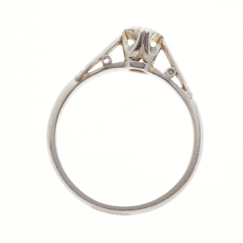 206 - A mid 20th century platinum diamond single-stone ring, diamond estimated weight 0.50ct, H-I colour, ... 