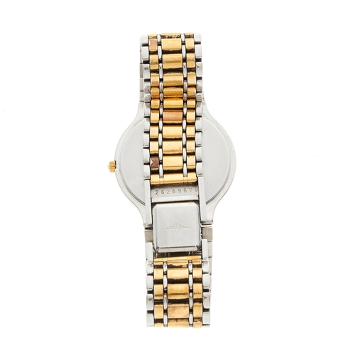 226 - Longines, a stainless steel and gold plated Flagship date bracelet watch, signed quartz movement wit... 