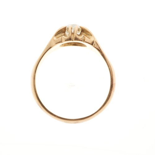 44 - An early 20th century 18ct gold old-cut diamond single-stone band ring, diamond estimated weight 2.1... 