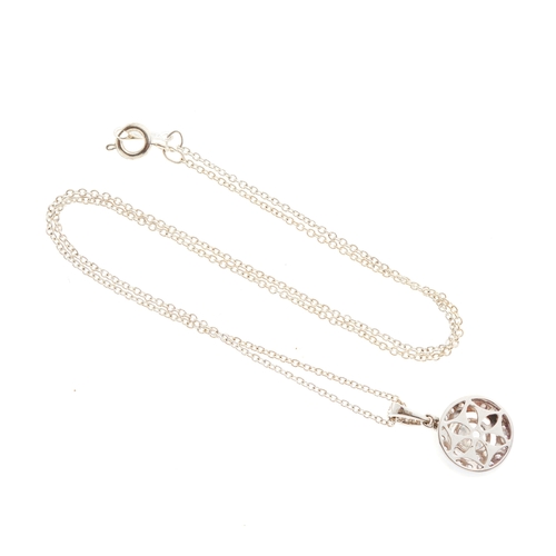 77 - An 18ct gold brilliant-cut diamond single-stone pendant, with similarly-cut diamond halo and surmoun... 