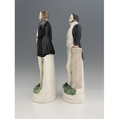 1052 - A pair of large Staffordshire portrait figures of 'Moody' and 'Sankey', circa 1870, modelled standin... 