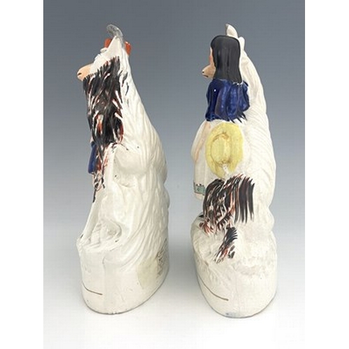 1062 - A pair of Staffordshire figures of royal children with goats, circa 1850, figures likely modelled as... 