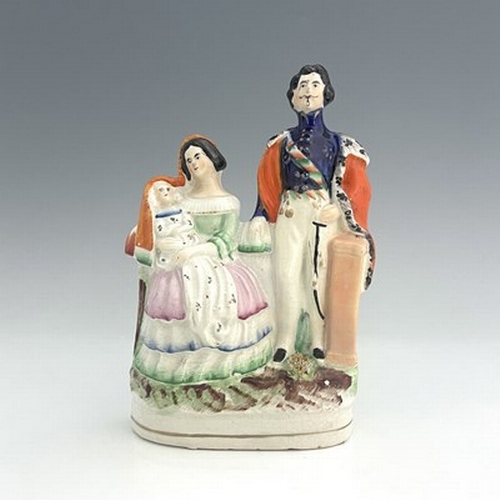 1064 - A Staffordshire royal portrait figure group, circa 1860, rarely seen portrait figure group of Napole... 