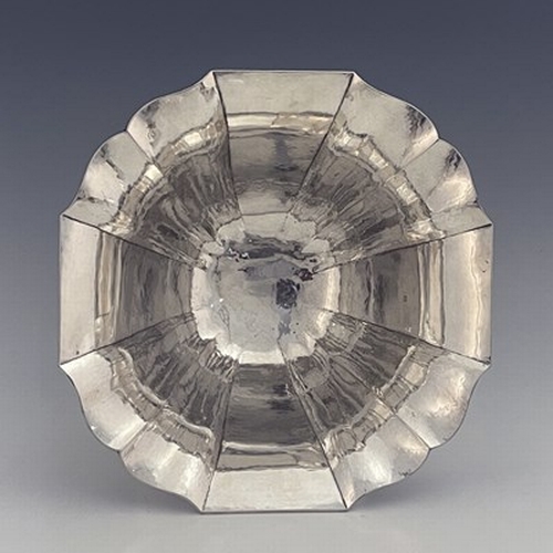 107 - Franz Bibus, a large Art Deco silver centrepiece bowl, circa 1935, planished with ogee fluting in th... 