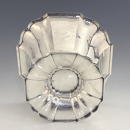 107 - Franz Bibus, a large Art Deco silver centrepiece bowl, circa 1935, planished with ogee fluting in th... 