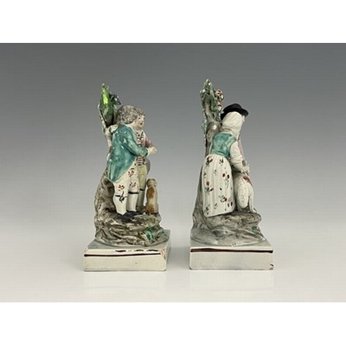 1078 - A pair of Staffordshire pearlware boccage figure groups, Ralph Wood, circa 1800, Tenderness and Frie... 