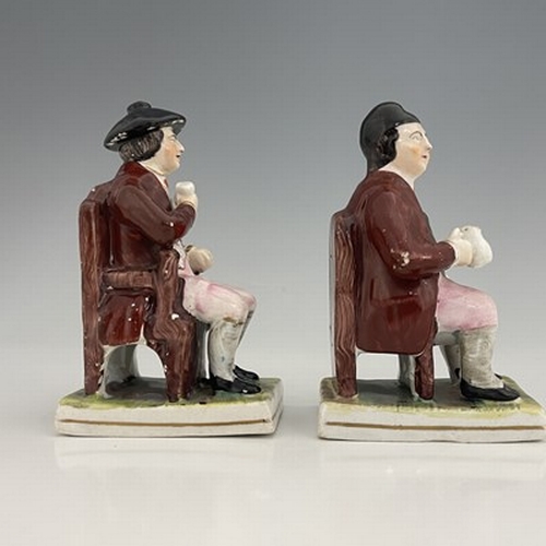 1083 - A pair of Staffordshire figures of Tam O'Shanter and Souter Johnnie, circa 1840, figures modelled af... 