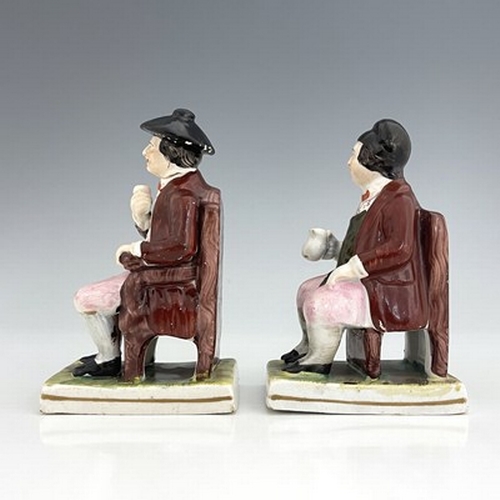 1083 - A pair of Staffordshire figures of Tam O'Shanter and Souter Johnnie, circa 1840, figures modelled af... 