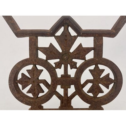 118 - Christopher Dresser for Coalbrookdale, an Aesthetic Movement cast iron andiron, circa 1870, the plin... 