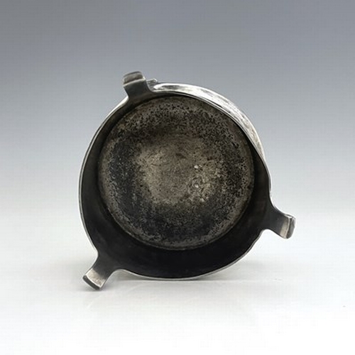 132 - Albin Muller for WMF, a pewter bottle coaster, circa 1905, circular form with three stylised bird he... 