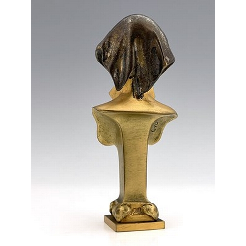 183 - Alexandre Caron, an Art Nouveau gilt bronze and ivory bust, circa 1915, modelled as a Renaissance wo... 