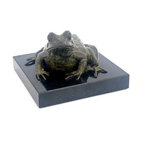 202 - Camilla Le May (British, 1973), Common European Frog, bronze with green patina, No.5/9, 6 by 10cm, m... 