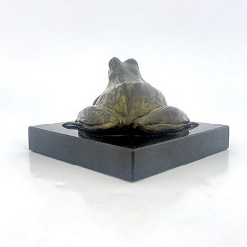 202 - Camilla Le May (British, 1973), Common European Frog, bronze with green patina, No.5/9, 6 by 10cm, m... 