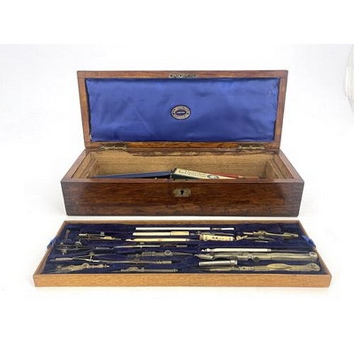 243 - Architectural interest, a J.A. Reynolds case of drawing instruments, circa early 20th century, with ... 