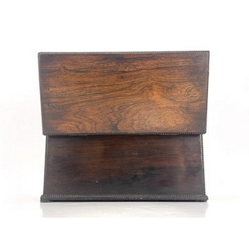 252 - A William IV rosewood tea caddy, circa 1835, cuboid form with bead moulded edges, two removable hing... 