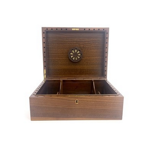 267 - Alfred Dunhill, a veneered wood humidor, cuboid form with adjustable dividers, brass lock, made in I... 