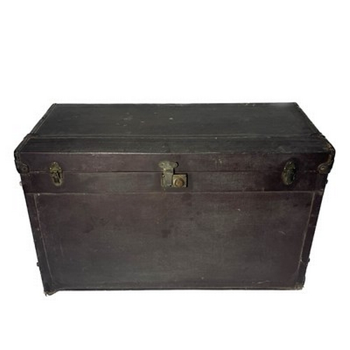 274 - Early Motoring Interest, a Brooks of Birmingham vintage car trunk, fall-front, side handles, maker's... 