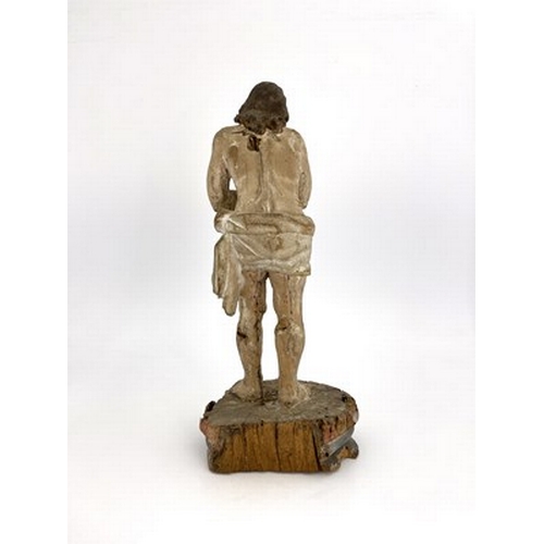 279 - A 17th century carved wood and gesso figure of Jesus Christ, Man of Sorrows, Southern European, mode... 