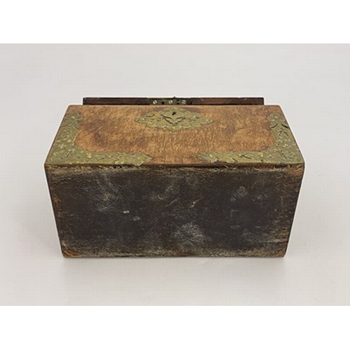 296 - A mid-Victorian burr walnut correspondence casket, circa 1860, domed cover with fretwork Gothic bras... 