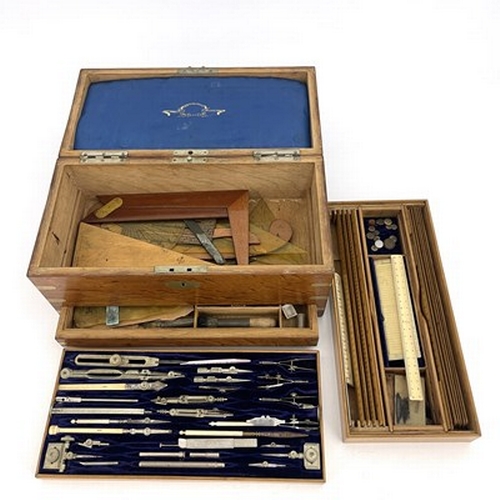 308 - Architectural interest, a Stanley magazine presentation case of drawing instruments, circa late 19th... 