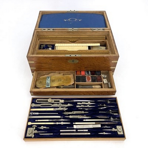 308 - Architectural interest, a Stanley magazine presentation case of drawing instruments, circa late 19th... 