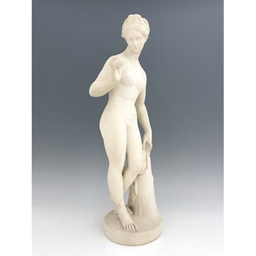 322 - After Bertel Thorvaldsen, Venus with the Apple, white composite statue, impressed number 1059, 66cm ... 