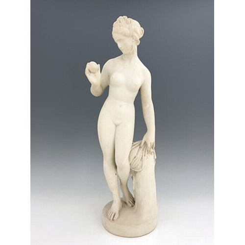 322 - After Bertel Thorvaldsen, Venus with the Apple, white composite statue, impressed number 1059, 66cm ... 