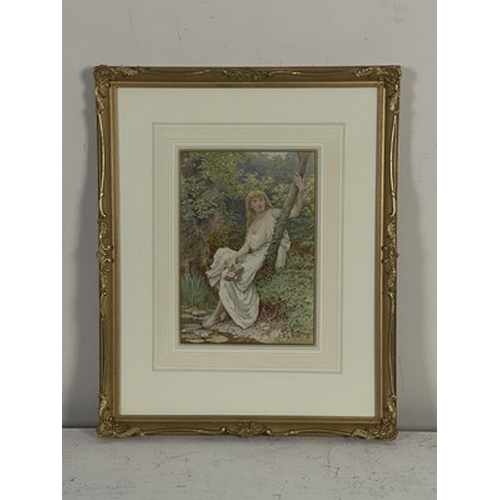 428 - Henry James Johnstone (British, 1835-1907), Wood Nymph, signed l.r., titled verso, watercolour, 25 b... 