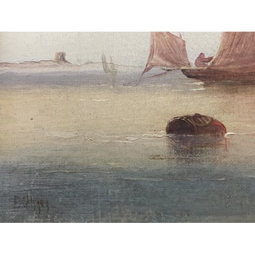 455 - ....Frith (British, late 19th Century), a marine scene with cargo boats, signed and dated (18)89 l.l... 