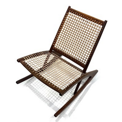 540 - Frederik A. Kayser (Norwegian, 1924-1968), teak rocking chair, Model No.599 (1959), cord seat, 75cm ... 