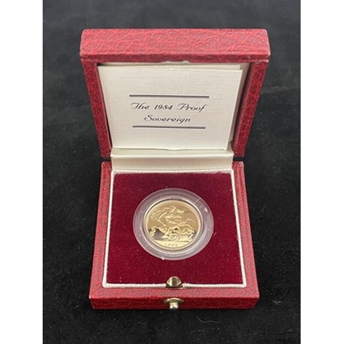 60 - Elizabeth II, a 1984 gold proof full sovereign, in Royal Mint case of issue with certificate, 8.00g