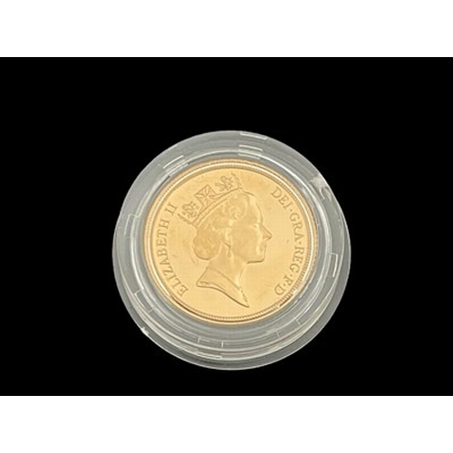 61 - Elizabeth II, a 1985 gold proof full sovereign, in Royal Mint case of issue with certificate no 1065... 