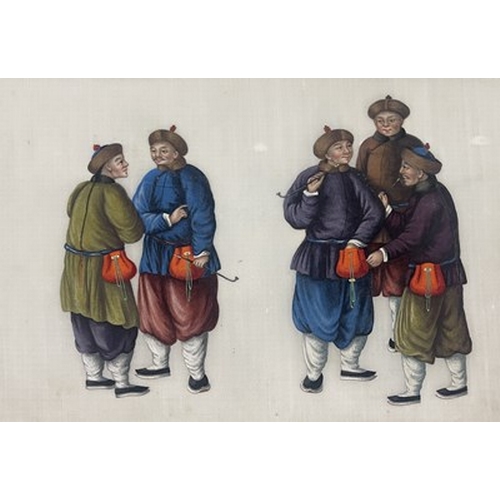 633 - Sunqua (Chinese, act.1830-1870), '...Mandarins at Exercise...', 'A Soiree, Canton', 'Winter Costumes... 