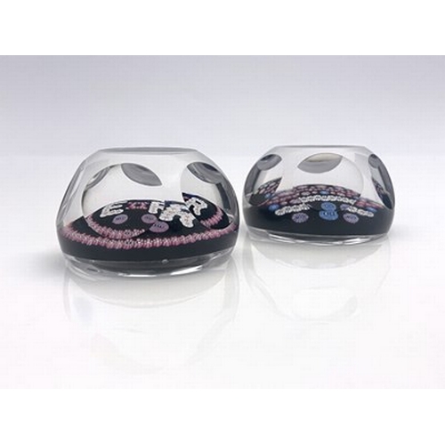 637 - Whitefriars, two commemorative glass millefiori paperweights, 1977, for the Silver Jubilee, includin... 