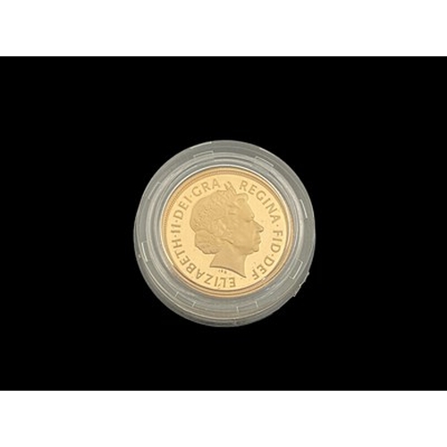 64 - Elizabeth II, a 2015 gold proof full sovereign, obverse portrait by Ian Rank-Broadley FRBS, in Royal... 