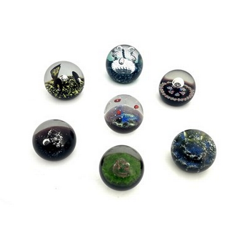 640 - Caithness, seven limited edition paperweights, including elements and planets, Air, Water, Air Press... 