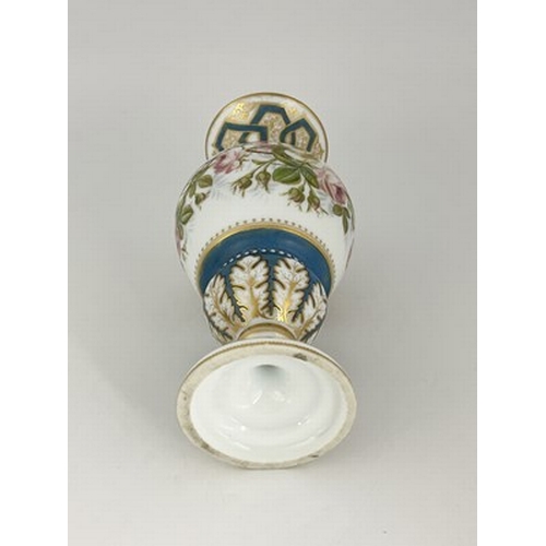 663 - A Baccarat enamelled opaline glass vase, circa 1860, pedestal double gourd form, the central band of... 