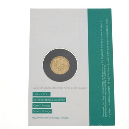 67 - George III, an 1820 gold full sovereign coin, with Royal Mint sealed coin holder, 7.9g