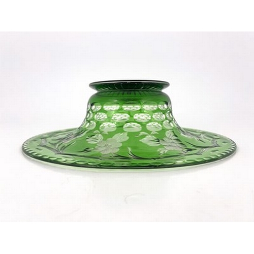 674 - Stevens and Williams, an intaglio flash cut glass bowl, circa 1935, cased green over colourless, foo... 