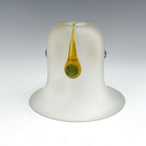 681 - An Arts and Crafts type glass light shade, possibly Stevens and Williams, the frosted bell form bowl... 